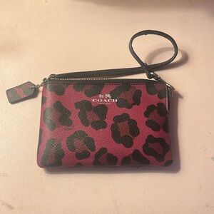 Coach Ocelot Print Corner Zip